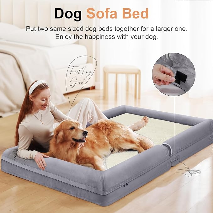 Large Dog Bed Orthopedic Washable: Beds Bolster XL Bed Medium Large Dogs Egg - Image 3