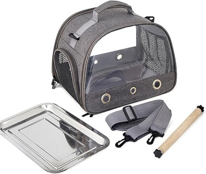 Bird Travel Carrier with Standing Perch, Lightweight Breathable Parrot Cage - Image 5