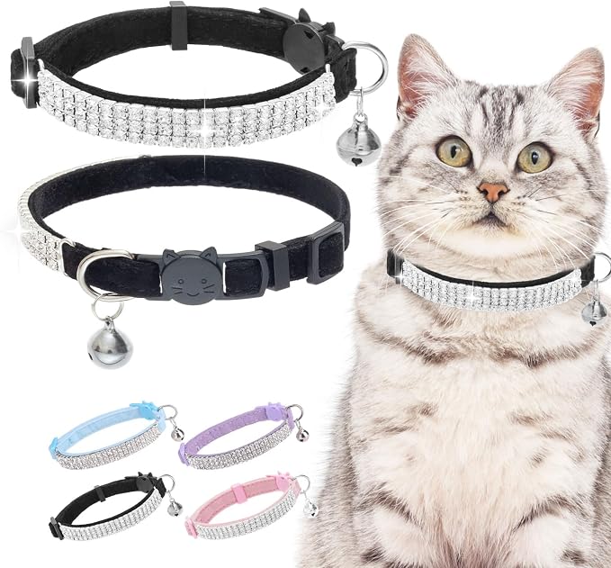 EXPAWLORER Soft Velvet Safe Cat Collars by EXPAWLORER
