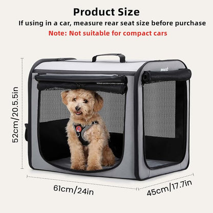 Dog Car Carrier Light Weight 24×17.7×20.5in, Dog Carrier Easy to Assemble - Image 2