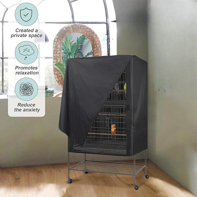 Bird Cage Cover Black Out, Protects Pets Privacy, Comfortable, Breathable - Image 5