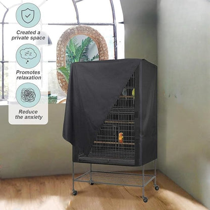 Bird Cage Cover Black Out, Protects Pets Privacy, Comfortable, Breathable - Image 5