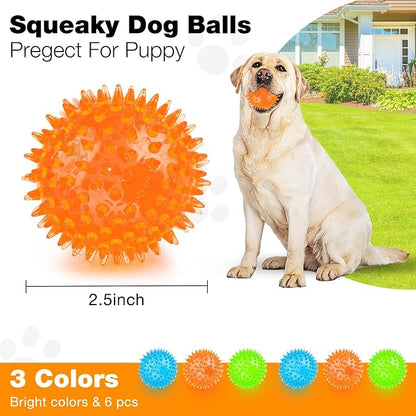 Puppy Toy 2.5” Squeaky Dog Balls Toys and Spikey Dog Ball - Image 2