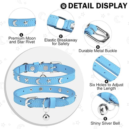 Leather Cat Collars for Boy Girl Cats - Image 2