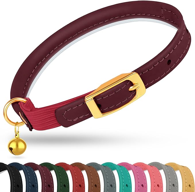 OOPSDOGGY Rolled Leather Cat Collar by OOPSDOGGY