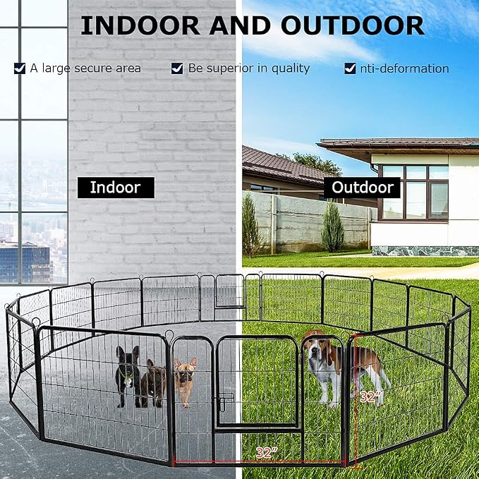 BestPet | Dog Playpen | 32 Inch, 16 Panels | Heavy Duty Metal Pet Exercise Pen - Image 6