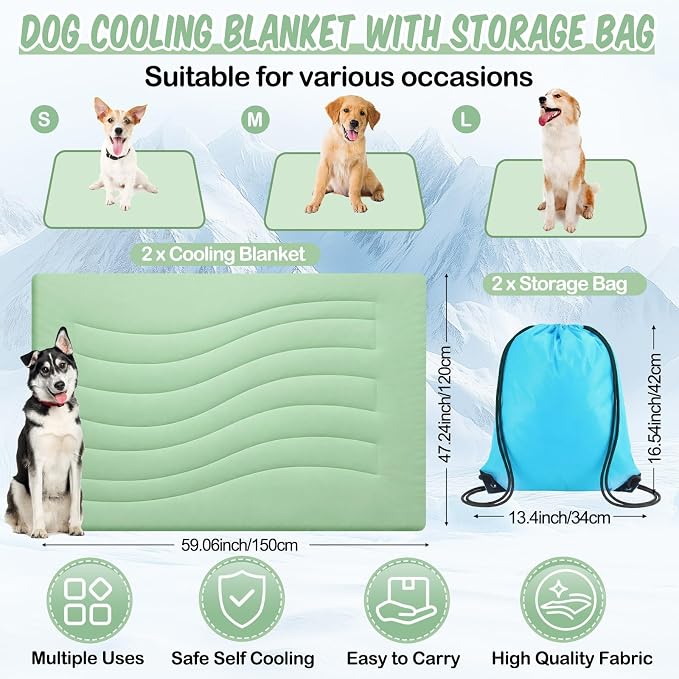 2 Pack Cooling Dog Blankets - Image 2