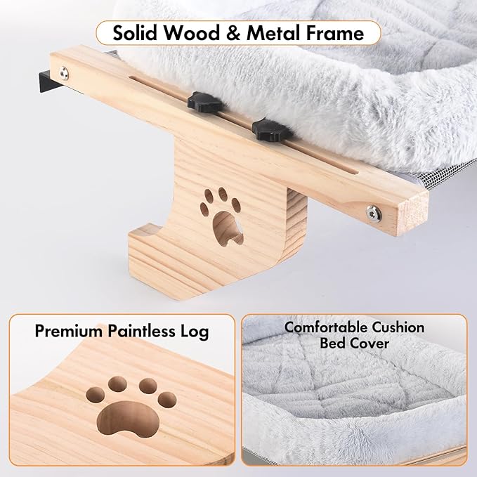 AMOSIJOY Cat Sill Window Perch Sturdy Hammock Window Seat - Image 6