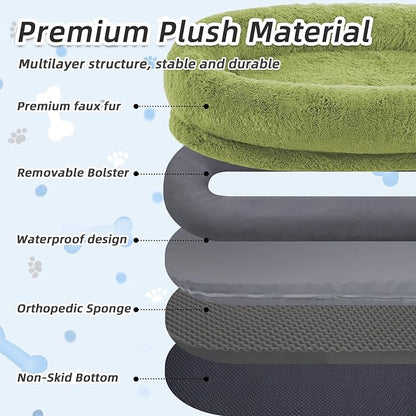 Human Dog Bed, Washable Faux Fur Pet Bed - Image 4