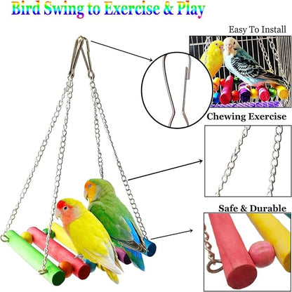 Bird Swing Standing Chewing Training Hanging Toy Hammock Climbing Ladder - Image 4