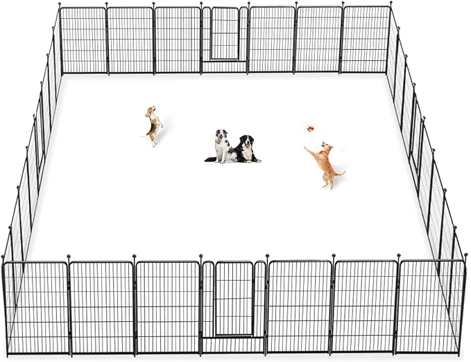 Dog Playpen 40 inch 30 Panels Indoor Outdoor Dog Pen by Jhsomdr
