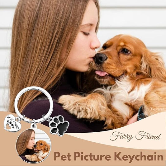 Custom Pet Keychain with Picture Personalized Dog Photo Keychain Pet Lover Gift - Image 2