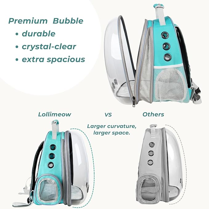 Lollimeow Cat Carrier Backpack, Expandable Bubble Pet Carrier - Image 4