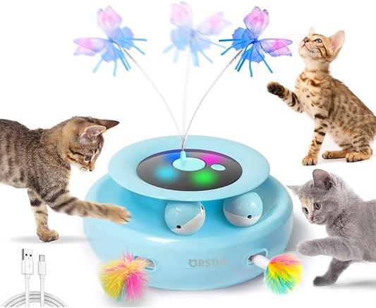 ORSDA Cat Toy, 3-in-1 Automatic Interactive Electronic Moving Ambush Feather by ORSDA