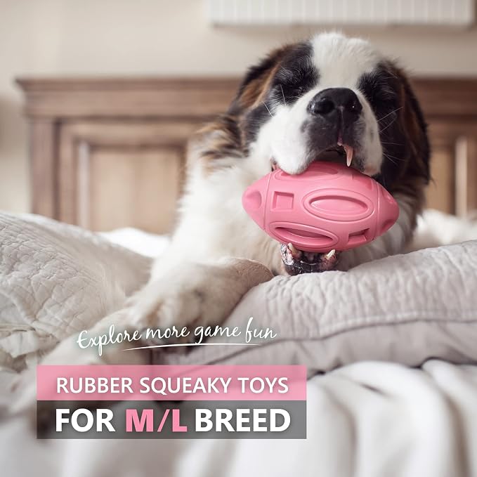 EASTBLUE Squeaky Dog Toys for Aggressive Chewers: Rubber Puppy Chew Ball - Image 2