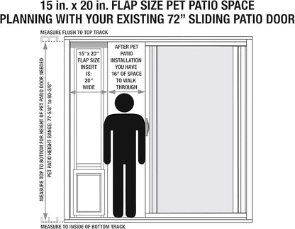 Ideal Pet Products Aluminum Pet Patio Door, Adjustable Height 77-5/8" to 80-3/8" - Image 2