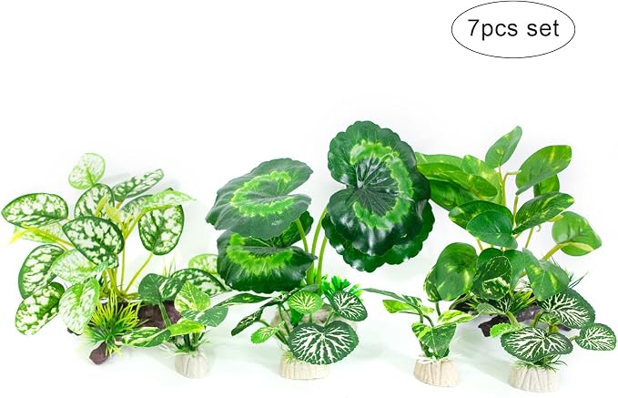 Betta Fish Tank Accessories 7 Pack Silk Aquarium Plants Decoration Artificial - Image 8