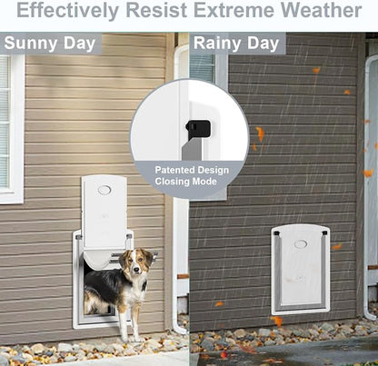 Steel Dog Door for Wall, Energy Efficient Pet Door, Telescoping Tunnel and - Image 3