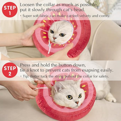 ANWA Adjustable Cat Cone Collar Soft, Cute Cat Donut Collar After Surgery - Image 5