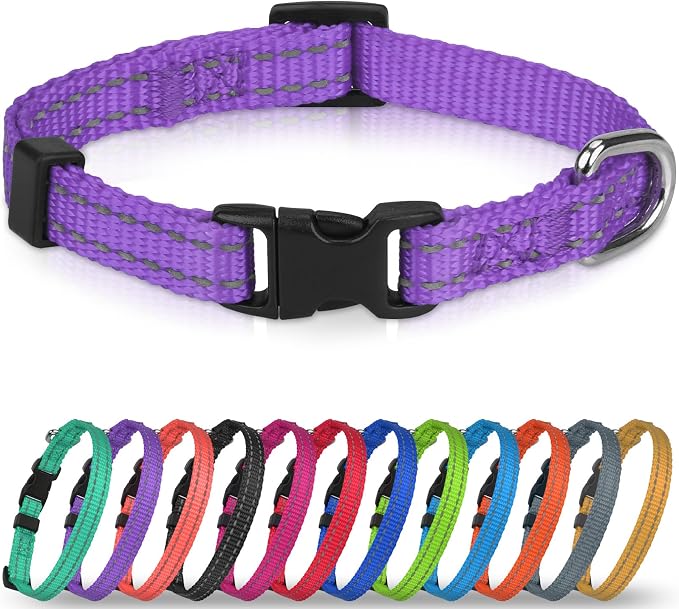 Joytale Small Dog Collar, Reflective and Adjustable Nylon Collar by Joytale