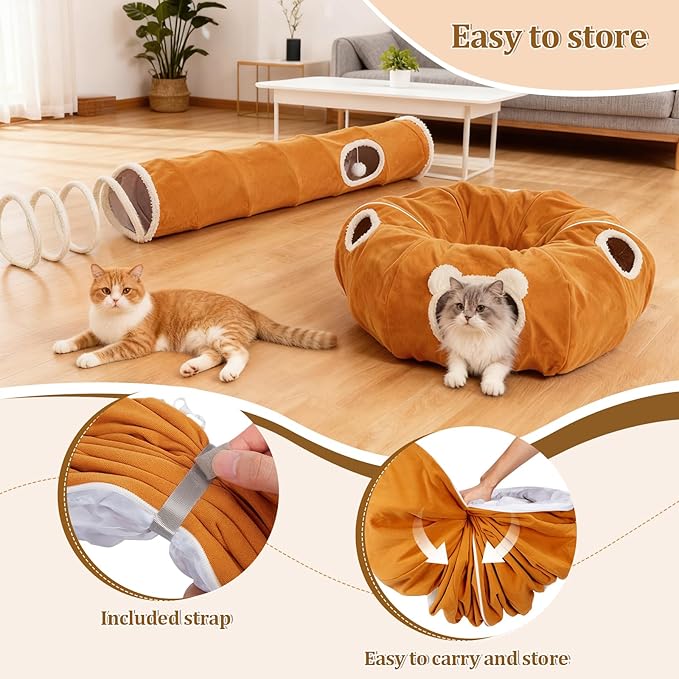 Ownpets 2-in-1 Cat Tunnel, Large Lollipop Shape Cat Tunnel Toy - Image 5