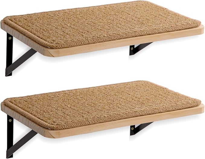 2Pack Wooden Cat Wall Shelves by Unknown
