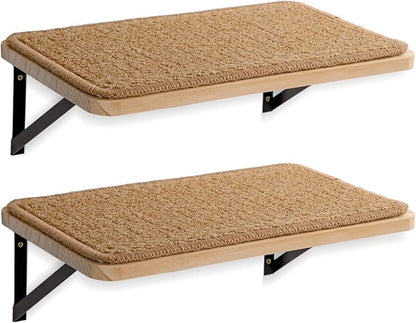 2Pack Wooden Cat Wall Shelves by Unknown