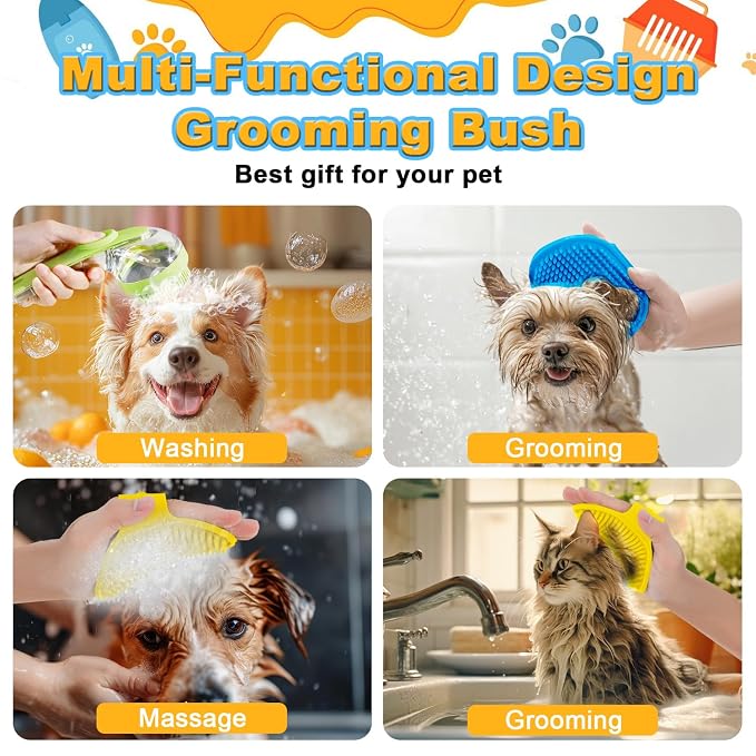 3Pcs Dog Bath Brush, Dog Scrubber - Image 5