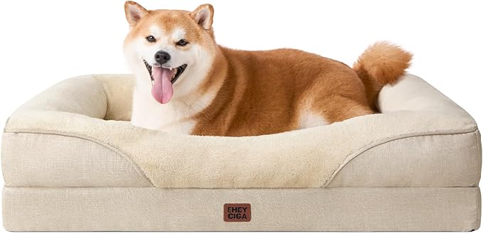 EHEYCIGA Orthopedic Dog Bed for Large Sized Dog, Waterproof Liner & Washable by EHEYCIGA