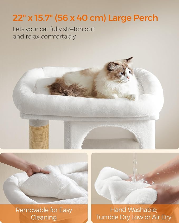 Feandrea Cat Tree, 33.1-Inch Cat Tower, Plush Condo - Image 3