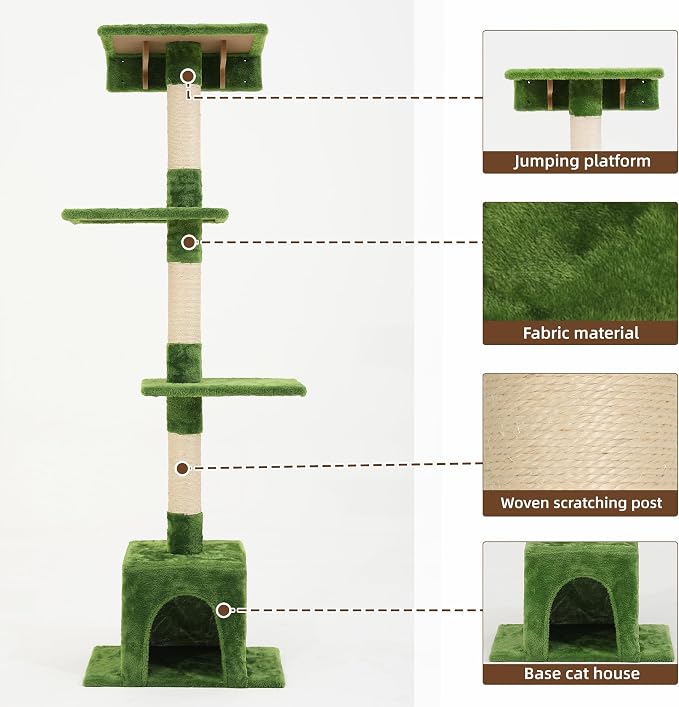 20-in-1 Cat Wall Shelves, Wall Mounted Cat Furniture w/Plush Fabric, Cat - Image 3
