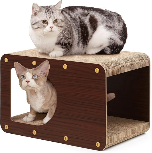 EHEYCIGA Cardboard Cat Scratcher House, 17-Inch Corrugated Cat Scratcher by EHEYCIGA