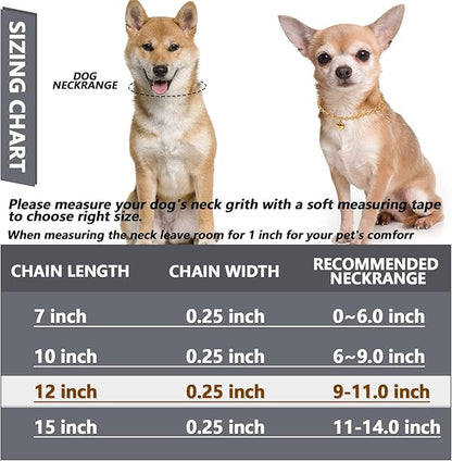 HOWWFALY Dog Collar and Cat Chain Necklace Stainless Steel Adjustable 18K Gold - Image 3