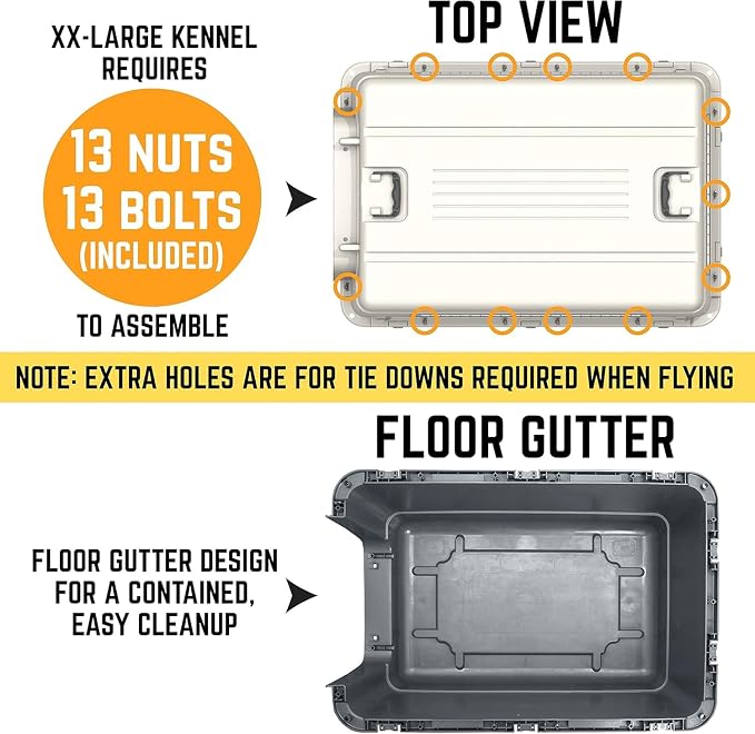 SportPet Designs Plastic Kennels Rolling Plastic Wire Door Travel Dog Crate - Image 7