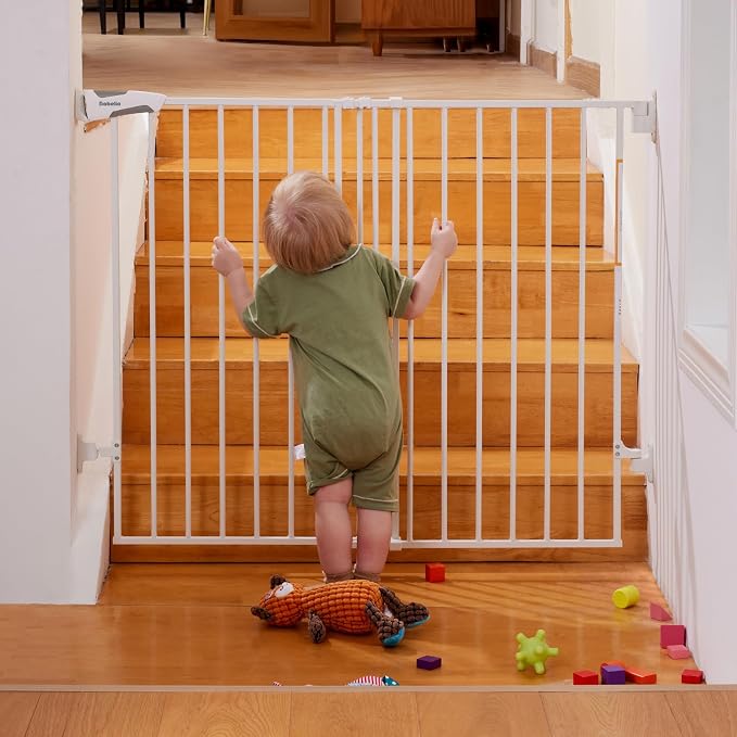 Babelio Baby Gate for Stairs & Doorways, 26-43" W 34" H Extra Tall| No Bottom by BABELIO