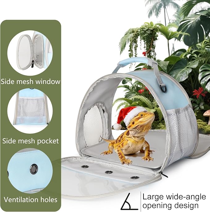 Bearded Dragon Travel Carrier, Lizards Cage, Small Animal Bag - Image 4