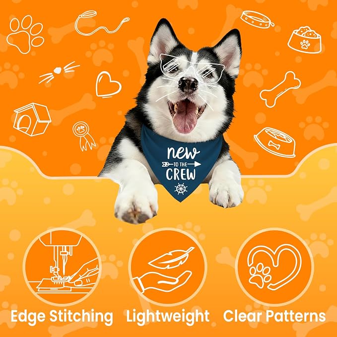 New to The Crew Dog Bandana New Puppy Announcement Gender Reveal Gift - Image 2