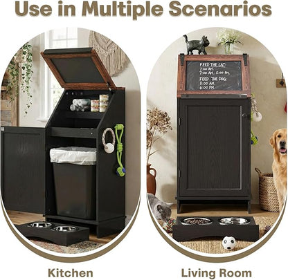 Flip-Top Dog Feeding Station, Dog Food Cabinet - Image 8