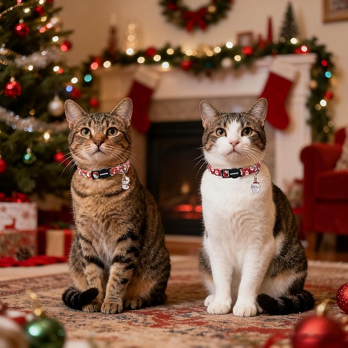 2 Pack Christmas Cat Collars Breakaway - Image 6