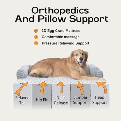Orthopedic Waterproof Dog Bed for Extra Large Dog Sofa Comfy Pet Bed - Image 2
