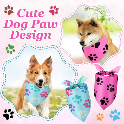 Abbylike 50 Pcs Paw Print Dog Bandanas Bulk Cute Footprint Bandanas - Image 6