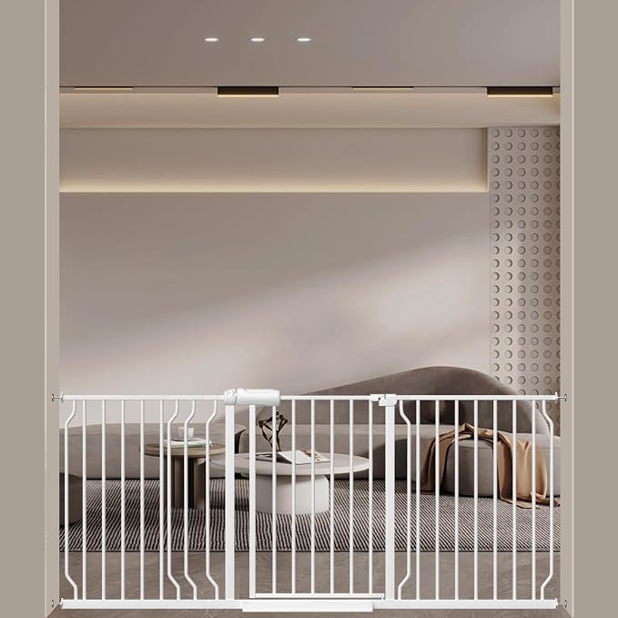 WAOWAO Baby Gate 62.20-71.26" Extra Wide Pressure Mounted Walk Through Swing by WAOWAOBABYSAFETYPRODUCTS