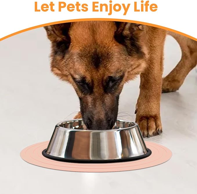Ptlom Pet Food Mat for Dog and Cat Placemat 2 Pcs, Mat for Prevent Food and - Image 3
