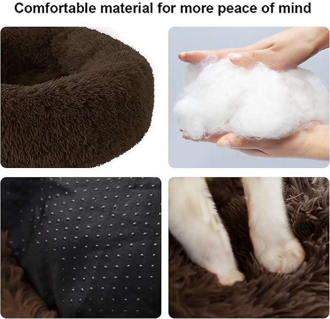Dog Bed for Small Medium Large Dogs, 20 inch Calming Dogs Bed, Washable-Round - Image 2