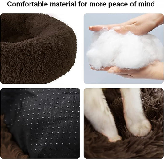 Dog Bed for Small Medium Large Dogs, 20 inch Calming Dogs Bed, Washable-Round - Image 2