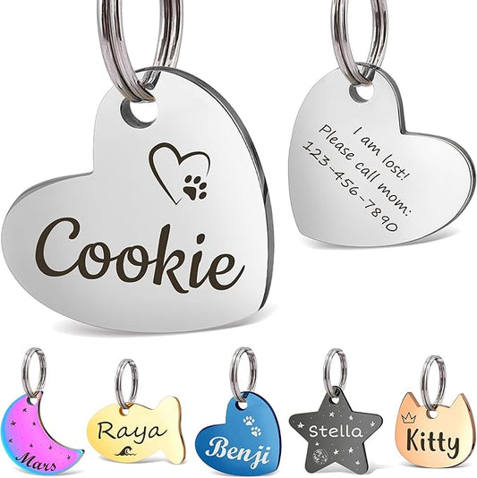 Anavia Small Size Dog Cat ID Tags, Small/XS Personalized Color Plated Stainless by Anavia