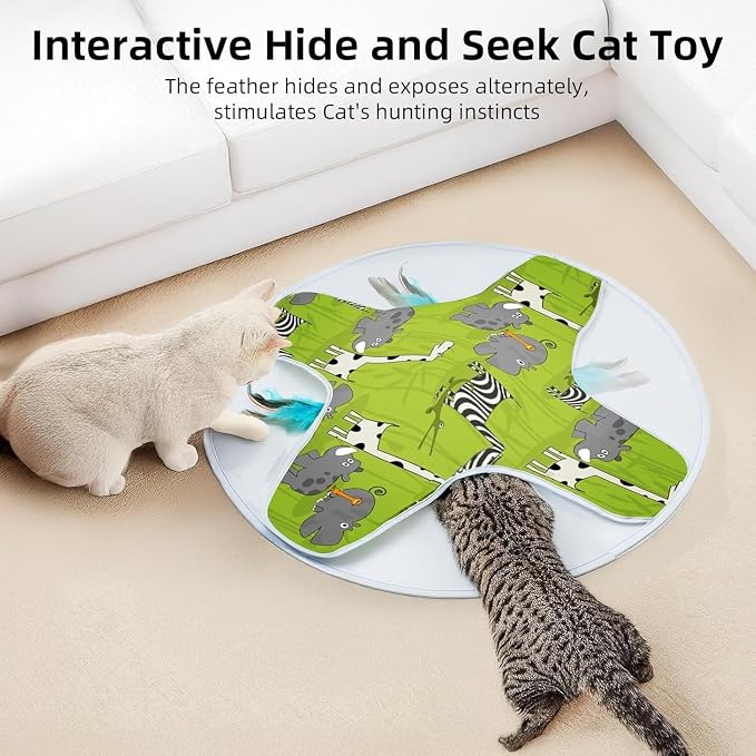 LONGJUMP Cat Toys, Cat Toys for Indoor Cats, Moving Concealed Feathers - Image 4