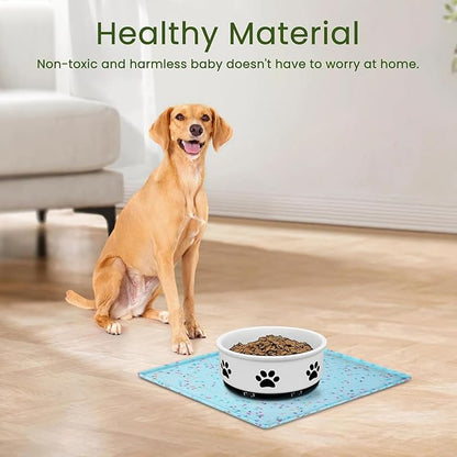 Ptlom Dog Food Mat Anti-Slip Dog Bowl Mats - Image 3