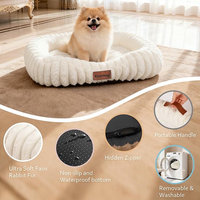 Washable Dog Bed for Medium Dogs – Soft Plush Calming Puppy Bed - Image 6