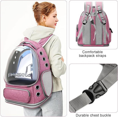Cat Backpack Carrier, Breathable Cat Bubble Backpack Large Space Cat Carrier - Image 4